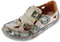 TMA Damen Comfort Leder Sandaletten 7008 Schuhe Weiss Zeitungsdruck Halbschuhe Sandalen Gr. 37