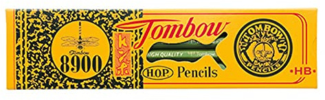 Tombow 8900 HB Bleistiftset, 12 hochwertige Künstler-Bleistifte, Härtegrad HB, Sechskantenform, Retro-Design Verpackung