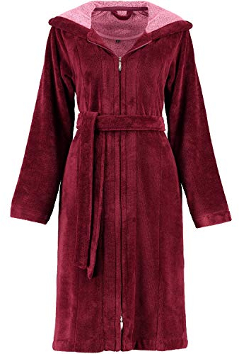 Vossen Damen Palermo Bademantel, Rot (Burgundy 016), 36 (Herstellergröße: 36/38 S)