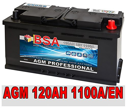 AGM Autobatterie 12V 120AH - 1100A/EN Start Stop ersetzt 105AH 110AH