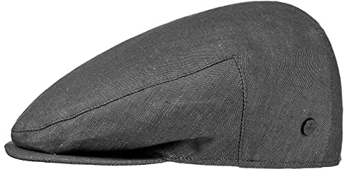 LIERYS Inglese Schirmmütze Denim Optik meliert Made in Italy Herren Frühling Sommer schwarz 59 cm