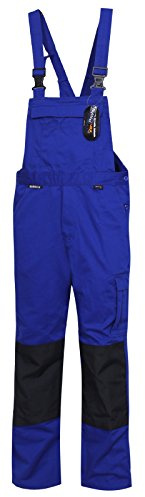 HighMax Latzhose, Arbeitshose, Mischgewebe robust fest, 310G, CORDURA, Kornblau+Schwarz, R18 (52)