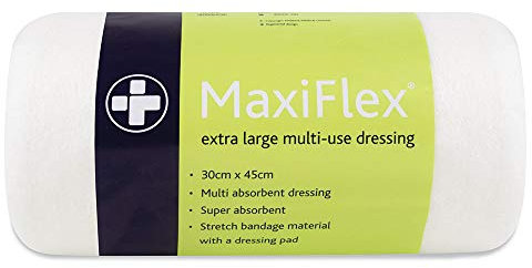 Reliance Medical Maxi-Flex Dressing - Extra Large Multi-Use, Super Absorbent Wound Pad, Stretch Bandage Material, Ideal for Major Injuries, 30 cm x 45 cm, Pack of 1