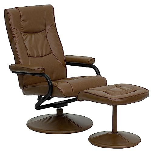 Flash Furniture Sillón reclinable y otomano contemporáneo Rachel con múltiples Posiciones con Base Envuelta en Piel Palimino Soft
