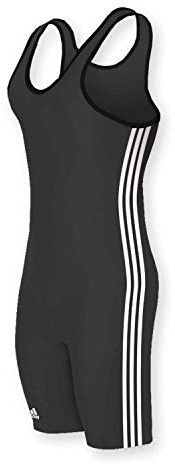 adidas Wrestling 3 Stripes Singlet - Black/White - Large