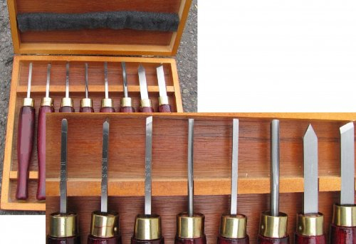 myMAW Lot 8 ciseaux à bois HSS-Mini gouges à dégrossir pour tour à bois burin