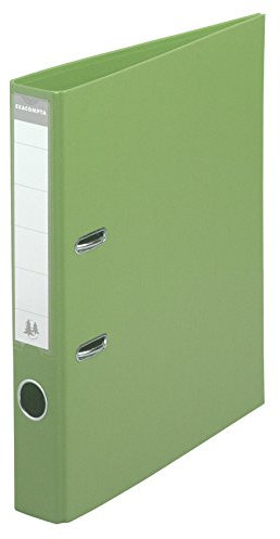 Exacompta 53556E Premium PP-Ordner Prem´Touch. 5 cm schmal DIN A4 Kunststoffbezug außen Papierbezug innen Rückenschild austauschbar Ringordner Aktenordner Briefordner Plastikordner anisgrün