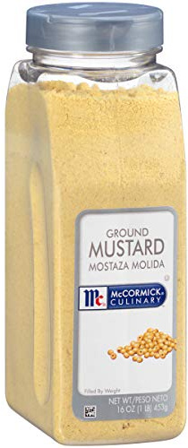McCormick Culinary Ground Mustard, 16 oz - One 16 Ounce Container of Ground Mustard Powder for a Sharp Tangy Taste, Perfect for Dips, and Sauces