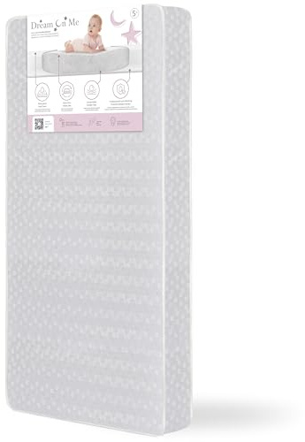Dream On Me Honeycomb Orthopedic Firm Fiber Standard Baby Crib Mattress, Greenguard Gold and JPMA Certified, 5” Fiber Core Optimum Support, Fits Crib and Toddler Bed, Waterproof Vinyl Cover