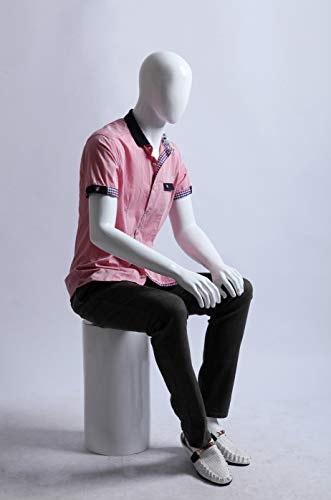 Euroton XM-16B weiß lackierte abstrakte sitzende Schaufensterpuppe Mannequin Mann