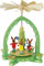Tischpyramide Hasenkinder bunt, Pyramide, Erzgebirge Richard Glässer Seiffen, 16350