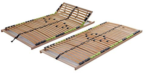 DaMi Lattenrost Basic 90 x 200 (Zerlegt) cm - 7 Zonen Lattenrahmen Aus Buche Mit 5-Fach Härteverstellung - Starr