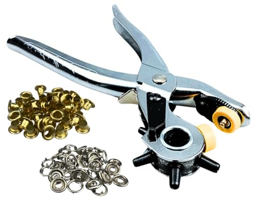PLIER KING 3-in-1 Plier | 8.5 (21.6 cm) Stainless Steel | Hole Puncher, Snap Tool & Eyelet Maker | for Leather, Plastic, Vinyl & More