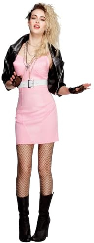 Smiffys Costume Fever de Diva Rock des années 80, avec Robe, Veste, Ceinture, Collier et Bandeau Halloween