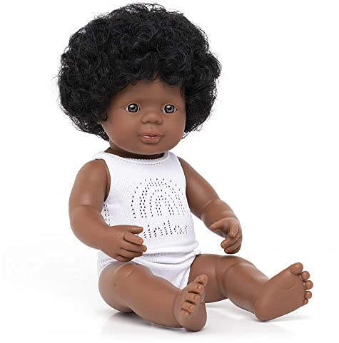 Miniland 31160 - Baby (afroamerikanisches Mädchen) 38 cm