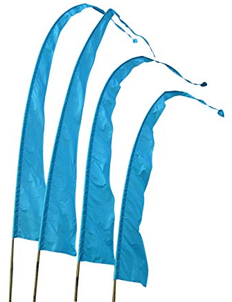 Bali-Fahne 6m Aquamarin Ohne Stange – Original Umbul Umbul Gartenfahne & Hochzeitsdeko – Hochwertiger Stoff für Außen, Asiatische Gebetsfahne – (BF-22)