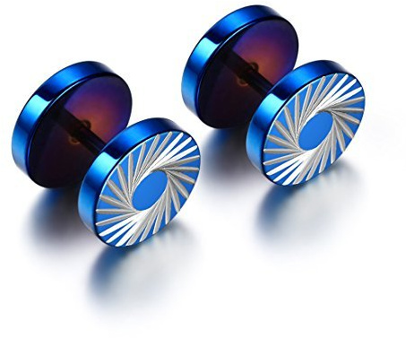 JewelryWe 2 st rostfritt stål fuskfuskfuskare öronstift örhängen piercing 10 mm (med presentpåse)