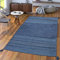 TT Home Handwebteppich Wohnzimmer Natur Webteppich Kelim Modern Baumwolle Streifen Blau, Größe:160x220 cm