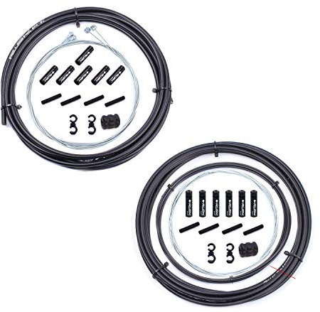 Cable universal de freno y palanca de cambios con carcasa de repuesto con cable de protección para bicicleta de montaña (negro)