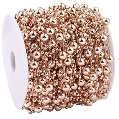 KAOYOO 200 Feet Artificial Pearls String Beads Chain Garland Flowers Wedding Party Decoration