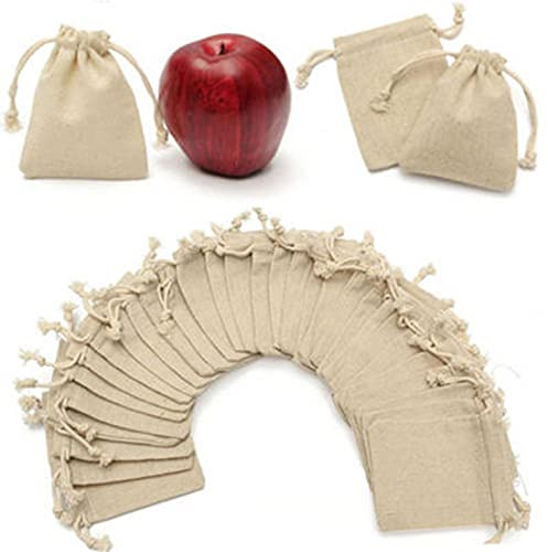 50PCS Jute Bags, Hessian Bags Wedding Jute Bags with Drawstring, Burlap Bag Mini Gift Bags Linen Jewelry Pouch Sacks Reusable for Birthday Party Wedding Christmas DIY Craft(8x10cm)
