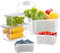 Luxear Frischhaltedosen Obst Gemüse mit Deckel Sieb, 3Set 4L+1,7L+0,5L BPA frei Vorratsdosen, Frischhalteboxen dicht trennbar, Kühlschrank Organizer Salat Aufbewahrung, Nicht geeignet für Spülmaschine