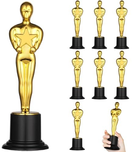 GeeRic 8 Stück Goldene Pokal Goldfarbenen, Plastik Award Trophies Statuette Figuren Kinder Pokal Kinder Mini Pokal Pokal Klein Goldene Figuren Trophäe Pokale Kindergeburtstag für Geburtstag Champions