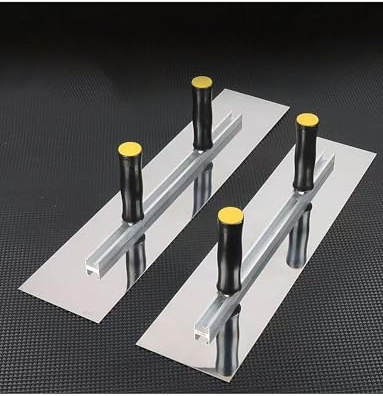 Grande spatola a doppio manico e cazzuola per finitura cartongesso – Raschietto esteso per rivestimento scremato e spargere composto di giunti – perfetto per la finitura delle pareti (argento)