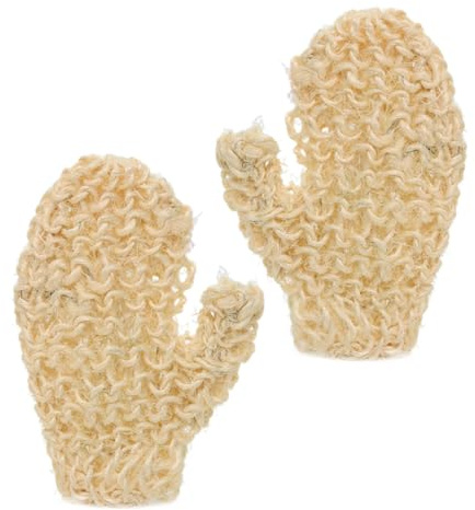 STOBAZA Guantes de Baño Hammam Glove de Sisal Natural, Manopla Exfoliante para Ducha y Baño Agarre Cómodo, Reutilizables para Limpieza Corporal