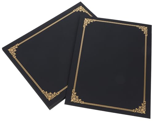 BESPORTBLE 10 Pochettes en Papier Noir pour Dossiers de Certificats, Protège Diplômes Faciles à Installer, Design Élégant pour Bureau et Maison, Lot de 10 Pièces