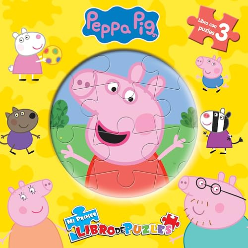 Peppa Pig Mi Primer Libro de Puzles - Rompecabezas para niños, libro de cartón de 10 páginas, 3 puzzles para disfrutar