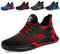 AONETIGER Sicherheitsschuhe Herren Damen Leicht Arbeitsschuhe Stahlkappe Sportlich Schutzschuhe Atmungsaktiv rutschfest Schuhe Sneaker(Größe 38,Rot)