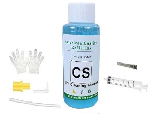 VC DTF Printhead Cleaning Kit Printer Nozzle Cleaner Fluid Solution Print Head Flush Cleaning for Epson Piezo Printhead (100ml/per Bottle) Full Kits