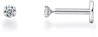 925 Sterling Silver Tragus Helix Piercing Jewelry, Cartilage Earrings for Women, Flat Back Small Diamond Stud Earrings for Sensitive Ears