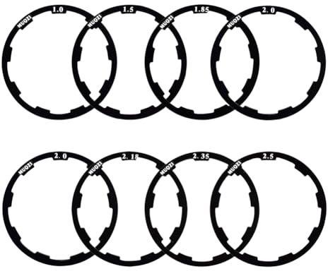 Saipor 8PCS Bicycle Flywheel Hub Washer Spacer Cassette Gasket, Aluminum Alloy Bicycle Hub Washer Bottom Bracket Spacer Bike Cassette Spacer for MTB Road Bike (1.0/1.5/1.85/2.0/2.0/2.18/2.35/2.5mm)