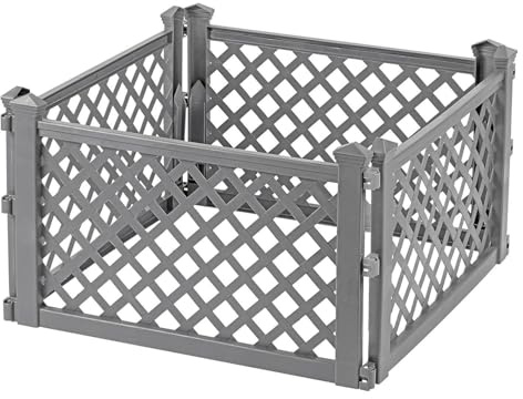 4 x Garden Border Fence Panels - White | Decorative Plastic Fencing for Paths, Lawn Edges, and Borders | Quick & Easy Installation | Weather-Resistant & Maintenance-Free