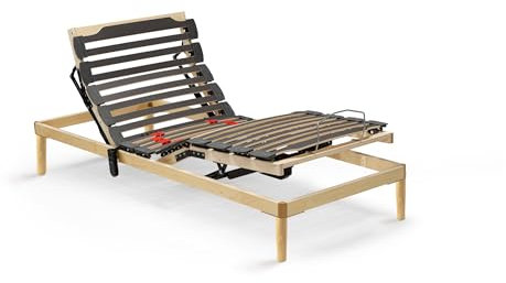REDÒKASA Rete Venus Elettrica Wireless 26 doghe anticigolio, 3 snodi, movimento motorizzato testiera e pediera con telecomando, sospensioni SEBS |MADE IN ITALY-DETRAIBILE 19%| (Singola (80 x 190))