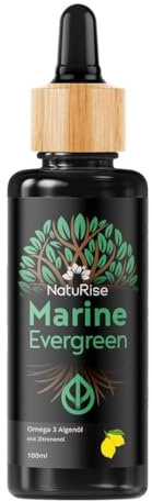 NatuRise® Omega 3 Vegan - Algenöl - 1884mg DHA, EPA & DPA - Hochdosiert - 100 ml - Laborgeprüft – Triglycerid-Form - Pipette mit Dosierskala - UV-Glas (Zitronenöl)