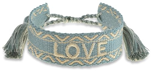 Made by Nami Pulsera tejida para mujer con texto en diferentes variantes, amuleto de la suerte, pulsera de la amistad, regalos para mujeres, regalos para mamá