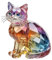 Cunegra Colorful Cat Ornaments, Cat Lovers Gifts for Women, Acrylic Kitten Figurine Kitten Desktop Standing Decoration for Home & Office Tabletop