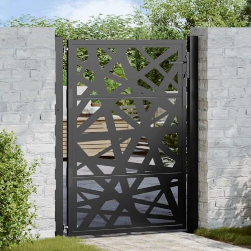 Générique Portail de Jardin Noir 105x130 cm Acier Conception de lumière, Quincaillerie, Clôtures & barrières, Portillons, Noir, (Poids 19.5KG)