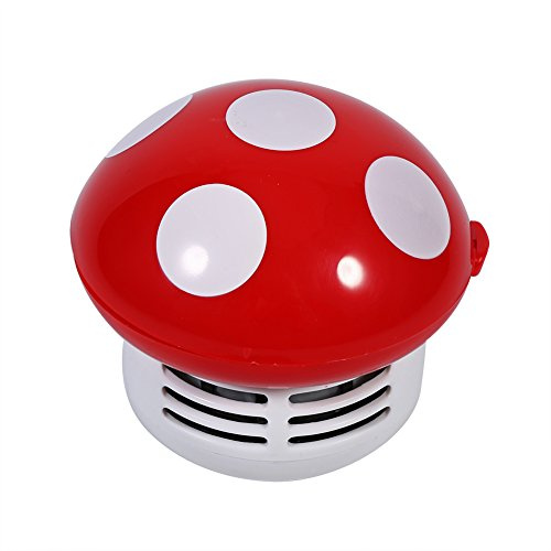 Kukyller Mini aspirateur de poussière de Table Mignon, Coin de Clavier de Bureau en Forme de Champignon, Mini balayeuse d'aspirateur de Bureau pour Bureau, 3,5 x 3,5 Pouces