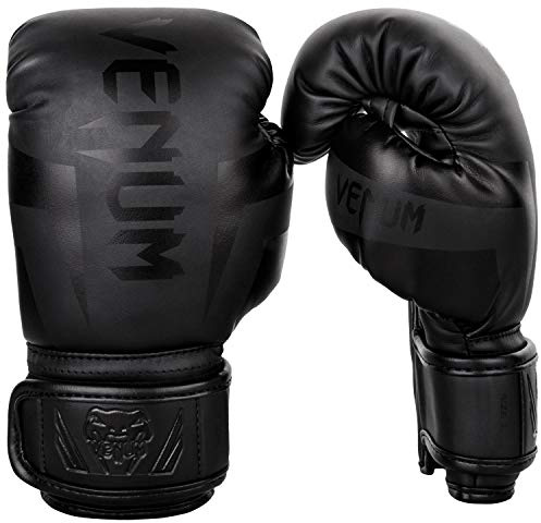 Venum Kids Elite Boxing Gloves, Matte/Black, Medium (6-8 Years)