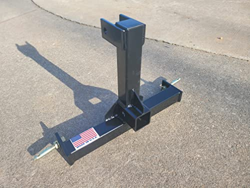 M.G.E. Products Heavy Duty 3 Point Category 0 Drawbar Receiver Hitch Tow Bar - Powder Coated, Standard Fit for 2 Truck Receiver & 5/8 Inch Draw Pins- Made in USA - Black