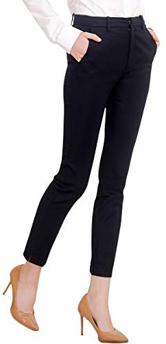 Marycrafts Women's Work Ankle Dress Pants Trousers Slacks (14, Black 1)