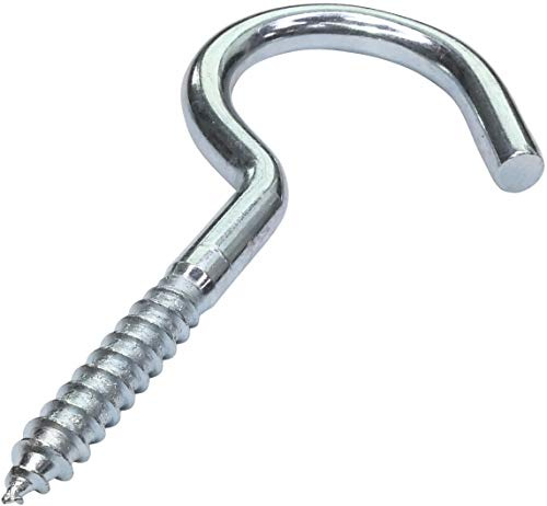 AERZETIX - 10-delat set - skruvkrok för trä - Ø6,2x90 mm - galvaniserat stål - längd utan krok 50 mm - C47874