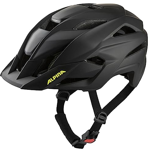 ALPINA Stan MIPS - Leichter, Sicherer & Optimal Belüfteter All-Mountain MIPS Fahrradhelm mit Fliegennetz, für Erwachsene, Black-neon Yellow matt, S (51-55 cm)