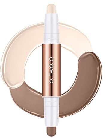 2 en 1 Contour Foundation Stick Double Head Contour Pen Surligneurs Crayon de contour des ombres surligneurs pour le visage Bâtons de contouring anti-cernes Visage Body Shaping Highlight Stick # 03