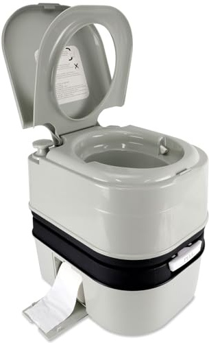 OPL5 Portable Toilet, 6.4 Gallon 24L Piston Pump Flush with Level indicator Detachable Anti-Leak Handle Water Pump,Rotating Spout Indoor & Outdoor Hiking Toilet for Camping, Fishing Travel