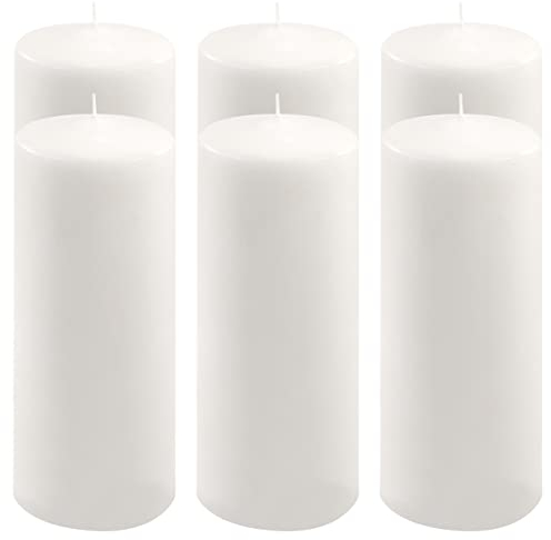 Stumpenkerze weiß Höhe 25 cm Ø 10 cm lange Brenndauer Rund-Kerze Säulenkerzen Kerzen-Deko Tafelkerzen Weihnachts-Kerzen Hochzeit Xmas (6)